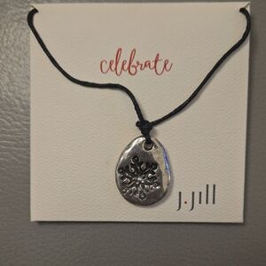 J. Jill Black Cord Necklace with Silver Pendant